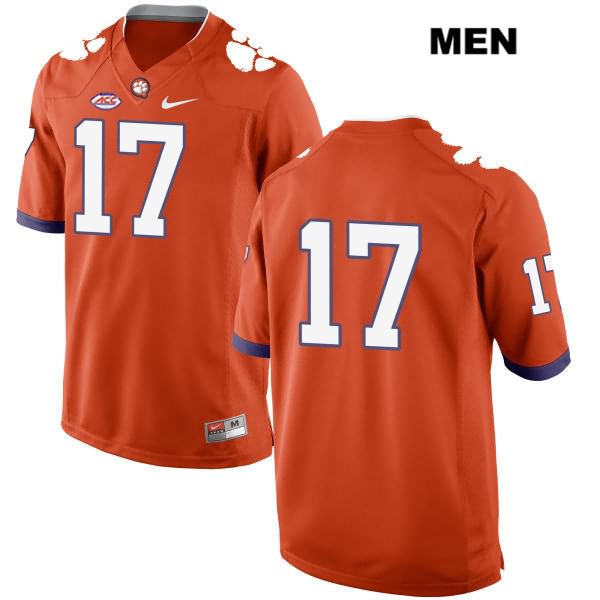 Men's Clemson Tigers #17 Justin Mascoll Stitched Orange Authentic Style 2 Nike No Name NCAA College Football Jersey YUI7546PM